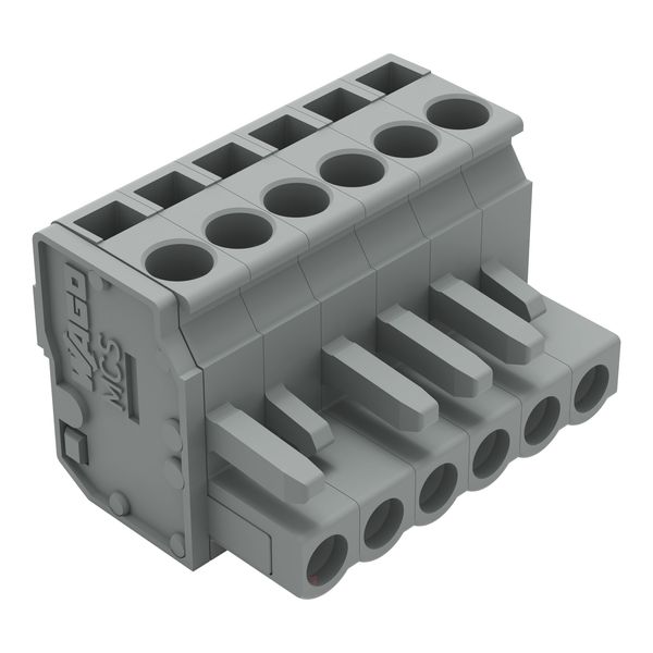 1-conductor female connector, angled CAGE CLAMP® 2.5 mm² gray image 1