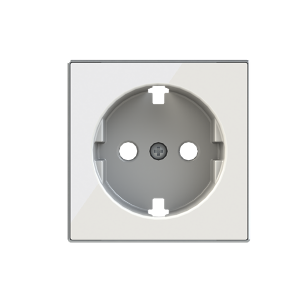 8588.9 CB Flat cover plate for Schuko socket outlet - White Glass Socket outlet Central cover plate White - Sky Niessen image 1