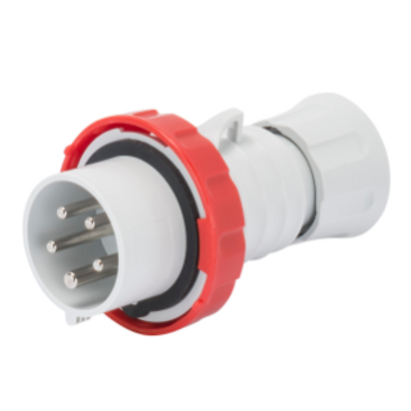 STRAIGHT PLUG HP - WITH FASE INVERTER - IP66/IP67/IP68/IP69 - 3P+N+E 32A 380-415V - RED - 6H - SCREW WIRING image 1