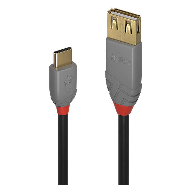 0.15m USB 2.0 C to A Adapter Cable, Anthra Line USB Type C Male to A Female image 1