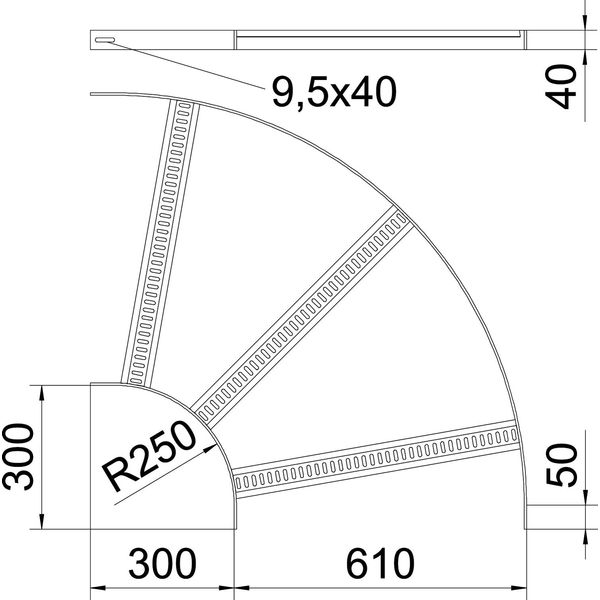 SLB 90 62 600ALU 90° bend with trapezoidal rung B610mm image 2