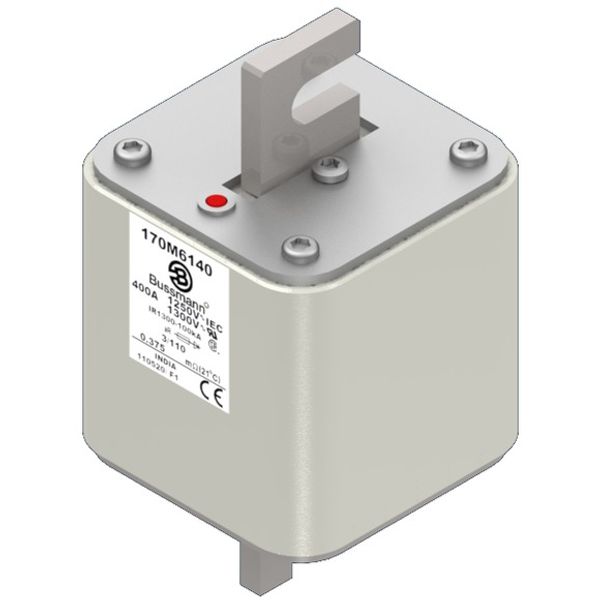 Fuse-link, high speed, 400 A, AC 1250 V, size 3, 76 x 90 x 139 mm, aR, DIN, IEC, single indicator image 2