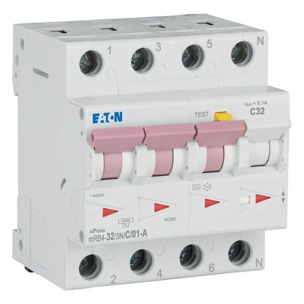 RCD/MCB combination, 32 A, 100 mA, MCB trip characteristic: C, 3p+N, RCD trip characteristic: A image 6