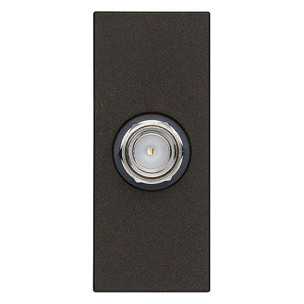 F type female socket connector black image 1