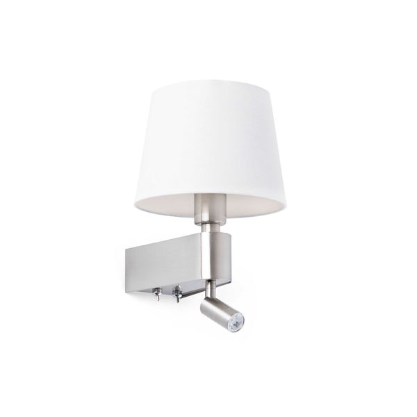 ROOM WHITE WALL LAMP WITH LED READER 2700K image 2