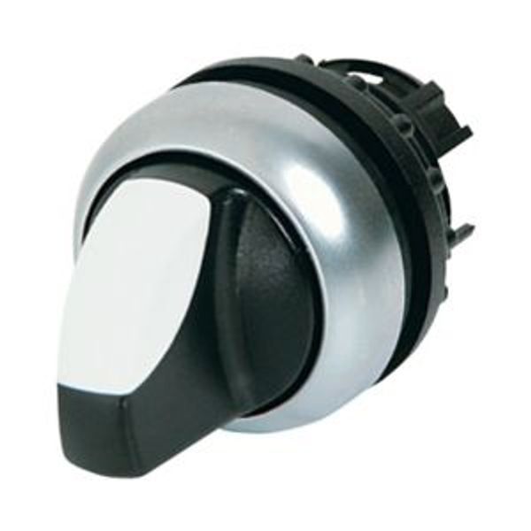 Illuminated selector switch actuator, RMQ-Titan, With thumb-grip, maintained, 2 positions, White, Bezel: titanium image 2