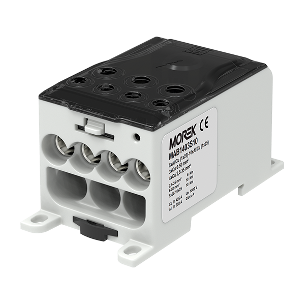OJL400AF in 10x(1x25) out 4x35/3X50mm² Distribution block image 2