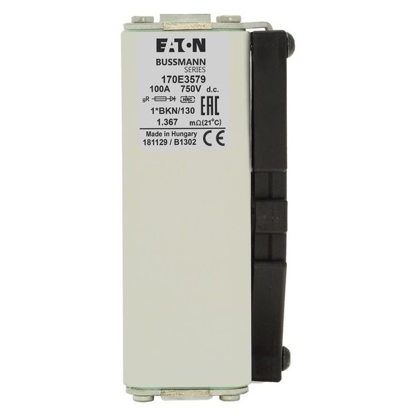 Fuse-link, high speed, 100 A, DC 750 V, compact size 1, gR, IEC, with indicator image 7