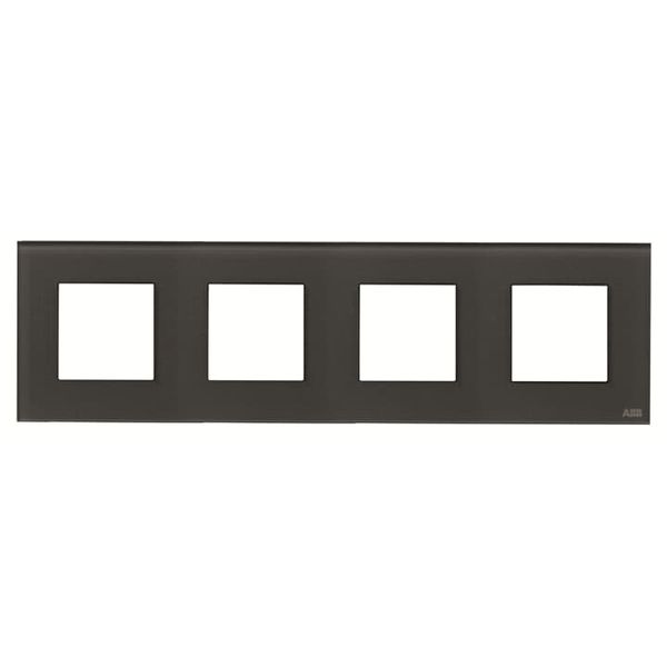 N2274 CF Frame 4-gang / 2+2+2+2-modules - Noble - Graphite Glass image 1