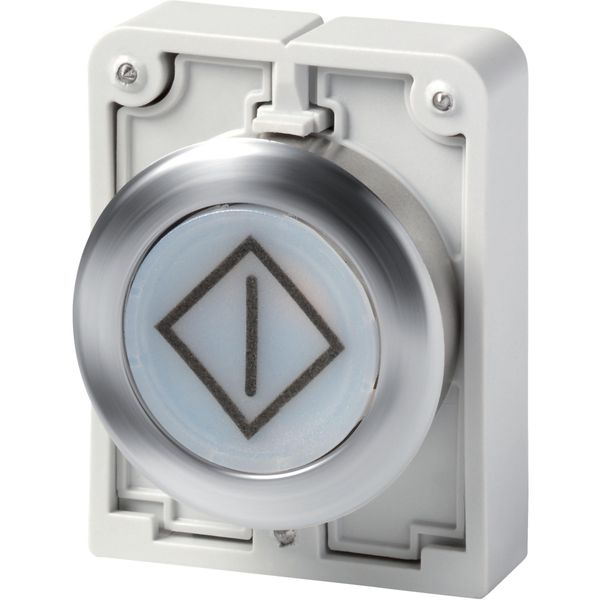 Illuminated pushbutton actuator, RMQ-Titan, flat, momentary, White, inscribed, Front ring stainless steel image 4