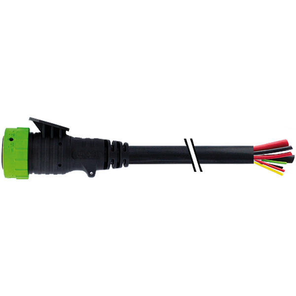 ISOBUS male with cable PUR 2x10+2x2,5+1x4x0,5 bk 8m image 1