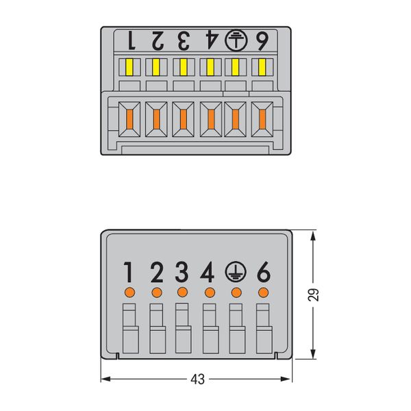 Male connector 6-pole orange image 4