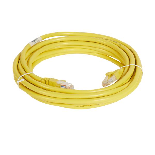 Patch cord RJ45 category 6A U/UTP unscreened PVC yellow 5 meters image 2