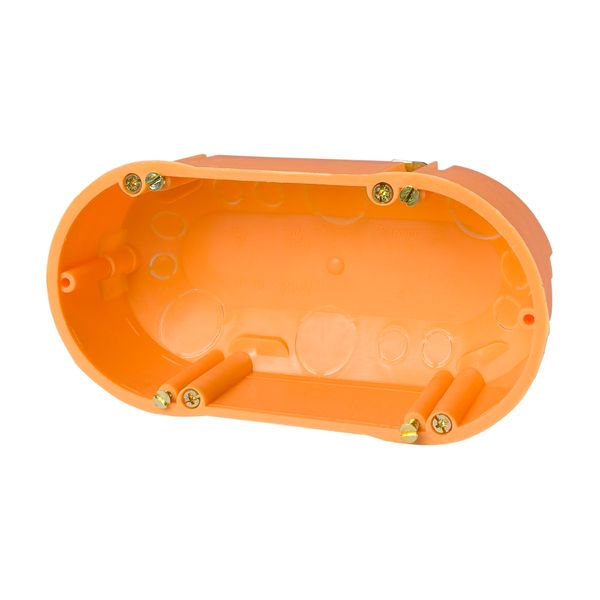 Cavitywall double socket 2x60/d47mm, orange, PP image 1