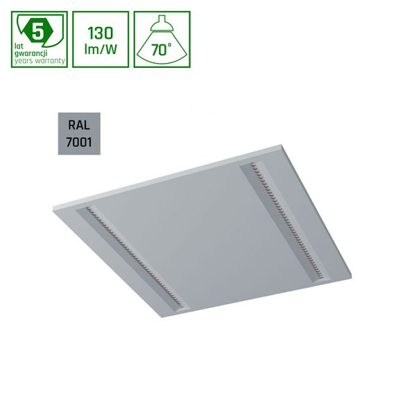 ALGINE LINE PANEL 21W NW 230V 70DEG IP20 IK06 600x600x40mm RAL7001 UGR image 1