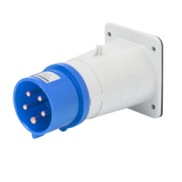 STRAIGHT FLUSH MOUNTING INLET - IP44 - 3P+N+E 16A 200-250V 50/60HZ - BLUE - 9H - SCREW WIRING image 1