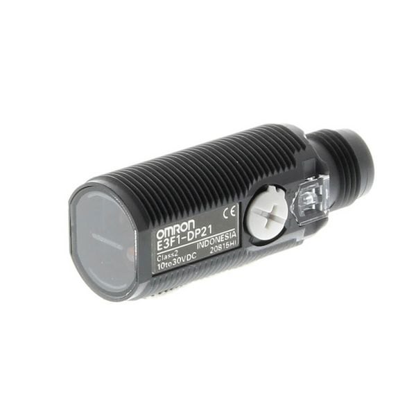 Photoelectric sensor, M18 threaded barrel, plastic, red LED, diffuse, image 1