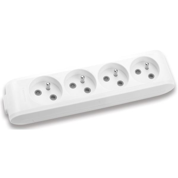 X-tendia White Four Gang Earth Socket - Up(Screw Connection)P image 1