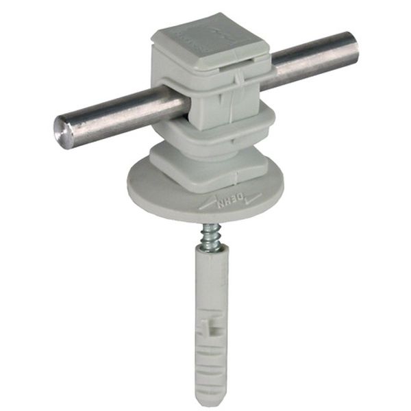Conductor holder DEHNsnap H 16mm grey f. Rd 8mm w. wood screw and dowe image 1
