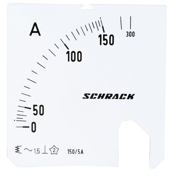 Scale Plate, 72x72mm, 150/300/5A AC image 1