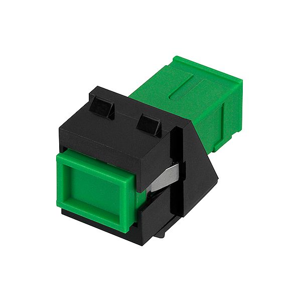 SC Keystone Modul, SM, OS2 APC (grün), schwarz (ähnlich RAL 9005) image 1