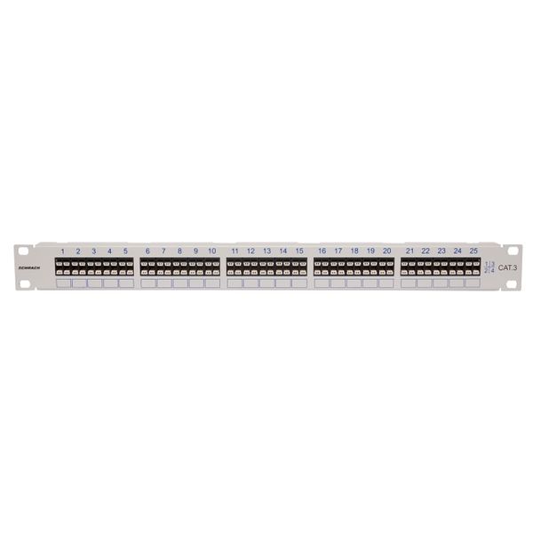 FLEX LINE Telephony Patchpanel 25xMMT-LSA, 19", 1U, RAL7035 image 1