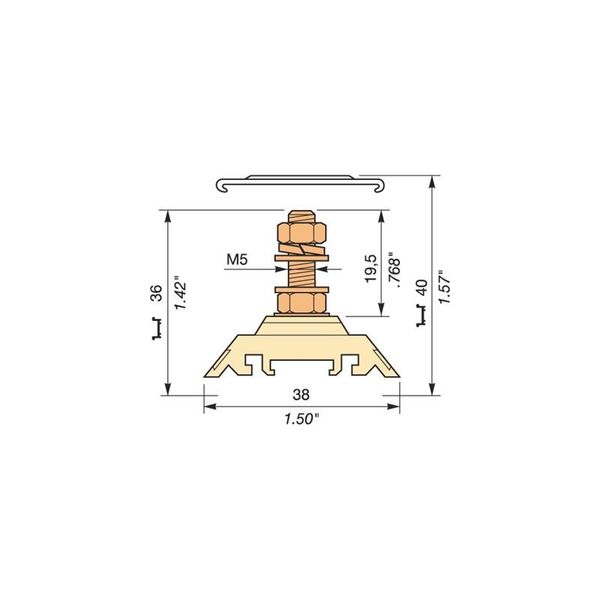 H16/12 F5.1 STUD TERMINAL M5, BEIGE image 1