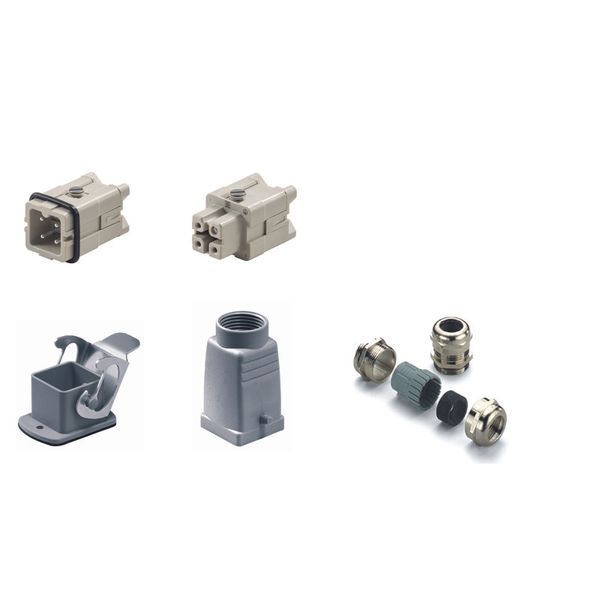 Industrial connectors (set), Series: HA, Screw connection, Size: 1, Nu image 1