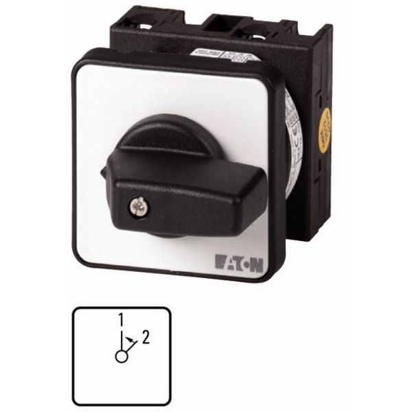 Changeover switches, T0, 20 A, flush mounting, 1 contact unit(s), Contacts: 2, 45 °, momentary, Without 0 (Off) position, With spring-return to 1, 1 image 1