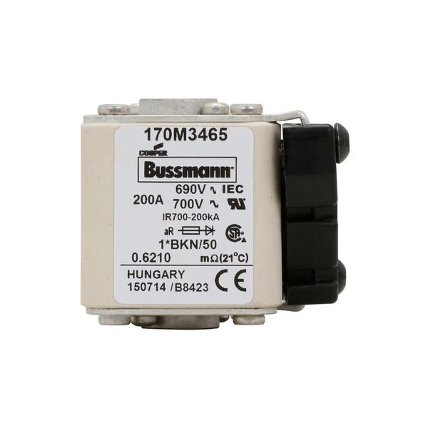 Fuse-link, high speed, 200 A, AC 690 V, compact size 1, aR, IEC, UL, single indicator image 13