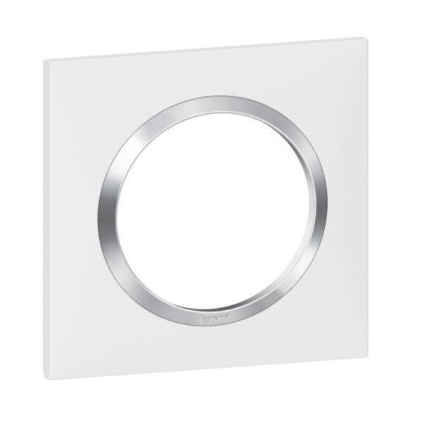 Dooxie square plate 1 post white finish with chrome effect ring image 1