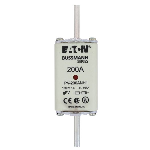 Fuse-link, high speed, 200 A, DC 1000 V, NH1, gPV, UL PV, UL, IEC, dual indicator image 20