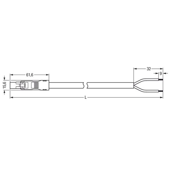 pre-assembled connecting cable Eca Plug/open-ended white image 7