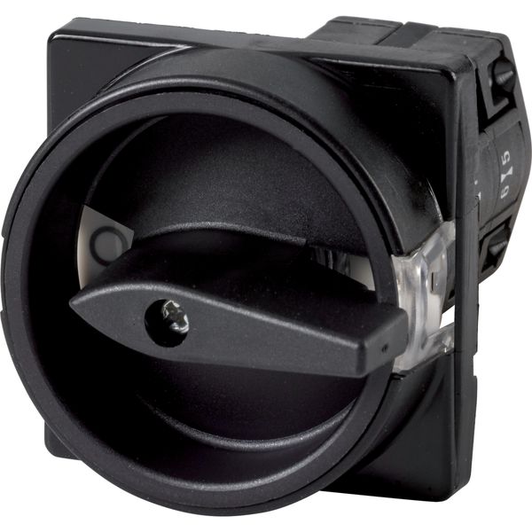 Control circuit switches, TM, 10 A, flush mounting, Contacts: 3, STOP function, With black rotary handle and locking ring, Lockable in the 0 (Off) pos image 2