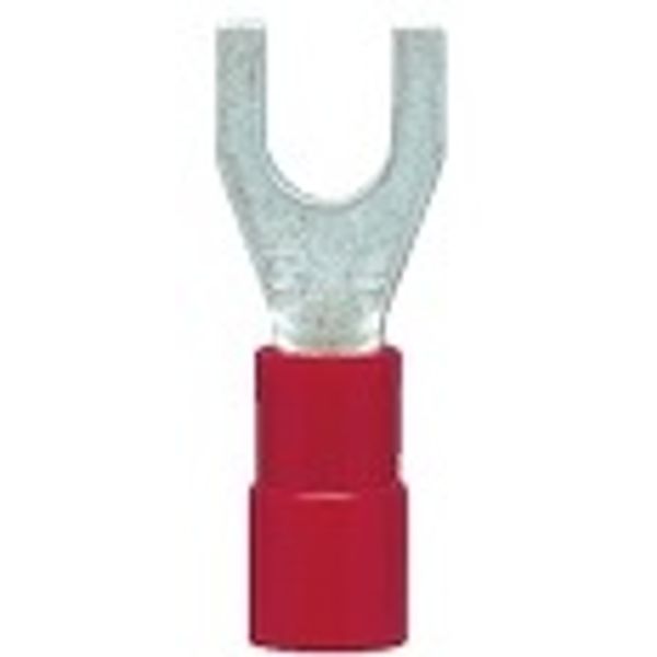 Fork crimp cable shoe, insulated, red, 0.5-1.0mmý, M5 image 1