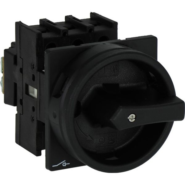 Main switch, P1, 40 A, flush mounting, 3 pole, STOP function, With black rotary handle and locking ring, Lockable in the 0 (Off) position image 2