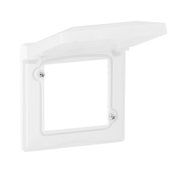 Plate Valena Life - with flap - IP44 - 1 gang - white image 1