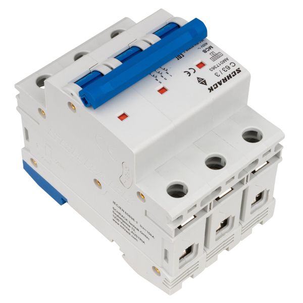 Miniature Circuit Breaker (MCB) AMPARO 10kA, C 63A, 3-pole image 6
