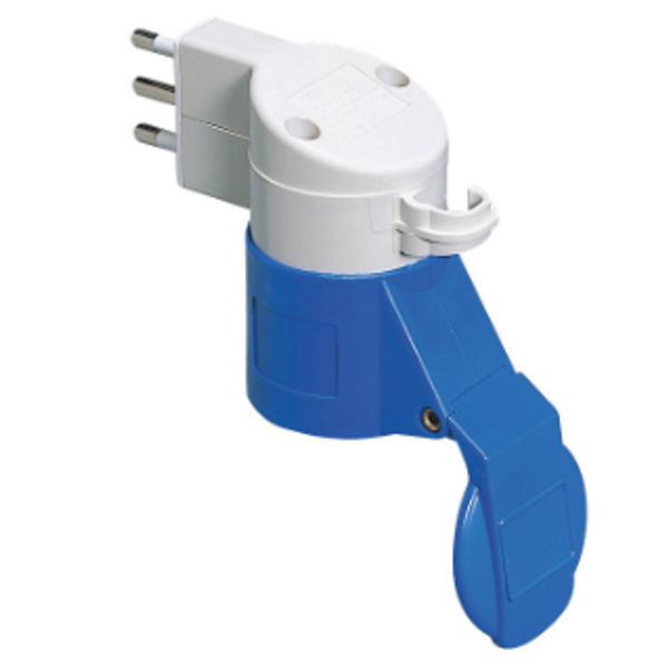 SYSTEM ADAPTOR - FROM DOMESTIC TO INDUSTRIAL IP44 - PLUG 2P+E 16A 250V ac S17 50/60HZ - SOCKET OUTLET 2P+E 16A 230V ac image 1