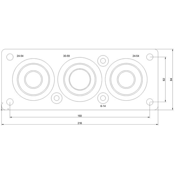 Plastic gland plate for WSTVBF, 6 cable glands, IP65 image 2