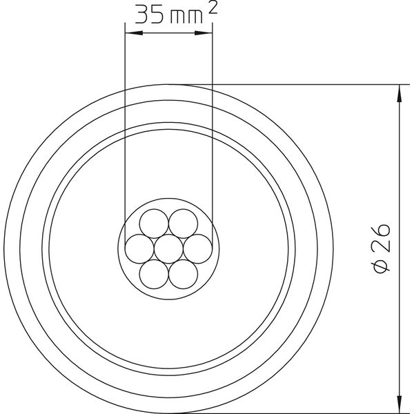 isCon Pro+ 75 GR Insulated down conductor 25 m roll ¨26mm image 2