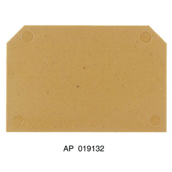 End plate (terminals), 54 mm x 3 mm, dark beige, yellow image 1