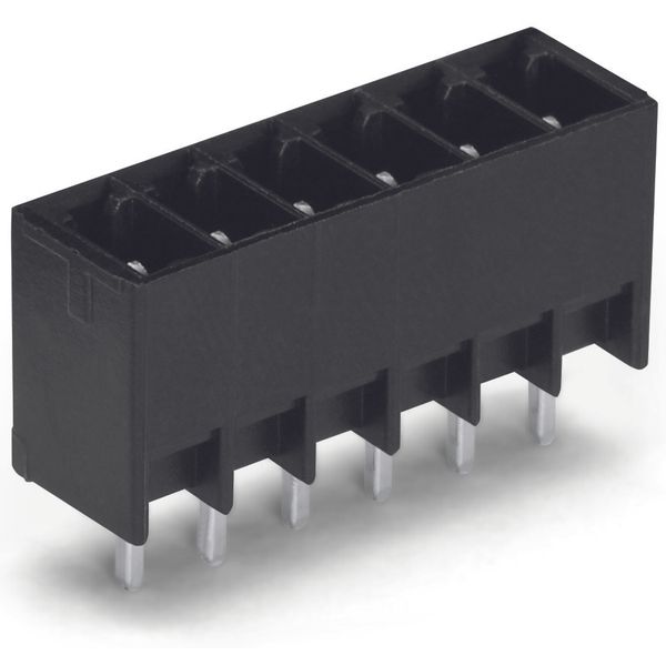 THT male header 0.8 x 0.8 mm solder pin straight black image 1