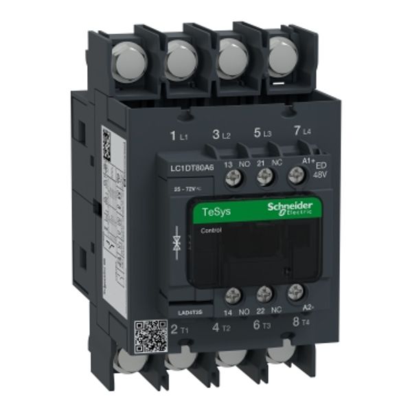 TeSys Deca contactor - 4P(4 NO) - AC-1 - = 440 V 80 A - 48 V DC standard coil image 3