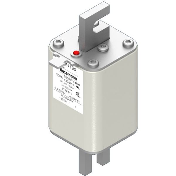 Fuse-link, high speed, 500 A, AC 1250 V, size 1, 53 x 66 x 138 mm, aR, DIN, IEC, single indicator image 2