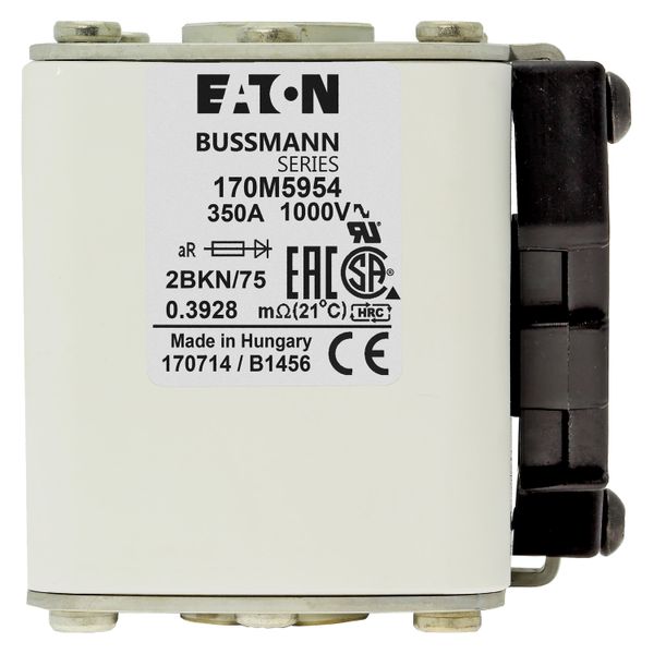 Fuse-link, high speed, 350 A, AC 1000 V, size 2, 59 x 77 x 75 mm, aR, IEC, UL, single indicator image 13