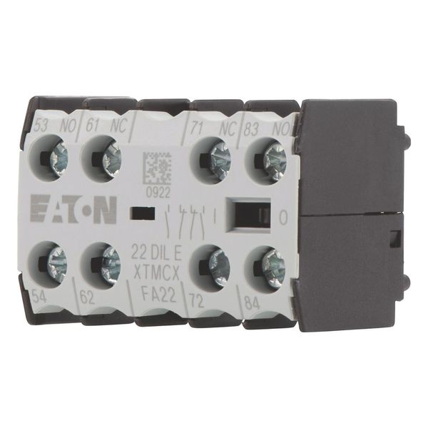 Auxiliary contact module, 4 pole, 2 N/O, 2 NC, Front fixing, Screw terminals, DILE(E)M, DILER image 4