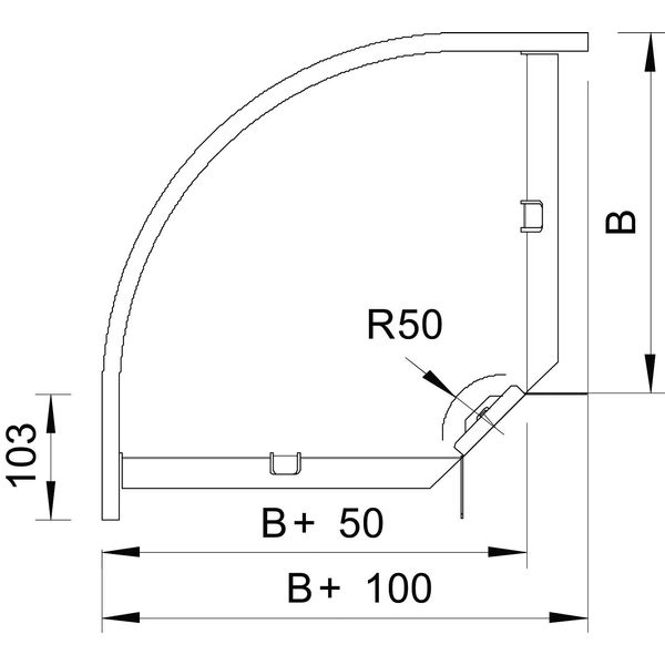 RB 90 620 FT 90° bend horizontal + angle connector 60x200 image 2