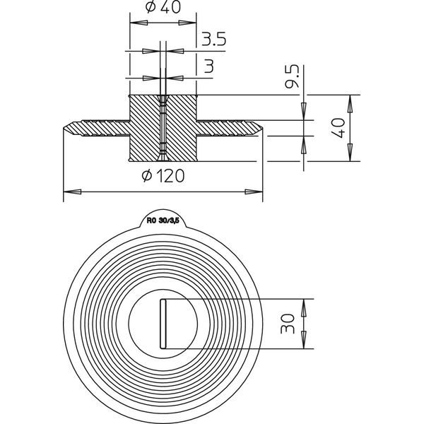 DW FL30x3,5 Seal collar for flat conductors 30x3.5mm 30x3,5 image 2