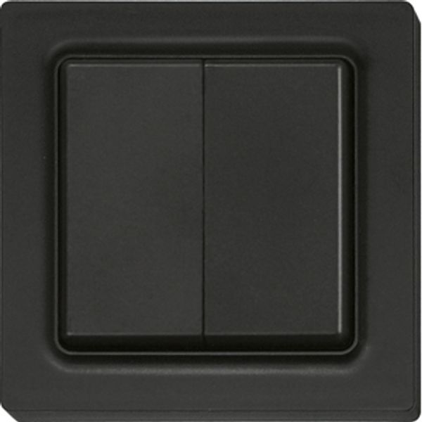 Wireless 4-way pushbutton with battery in E-Design55, anthracite mat image 1